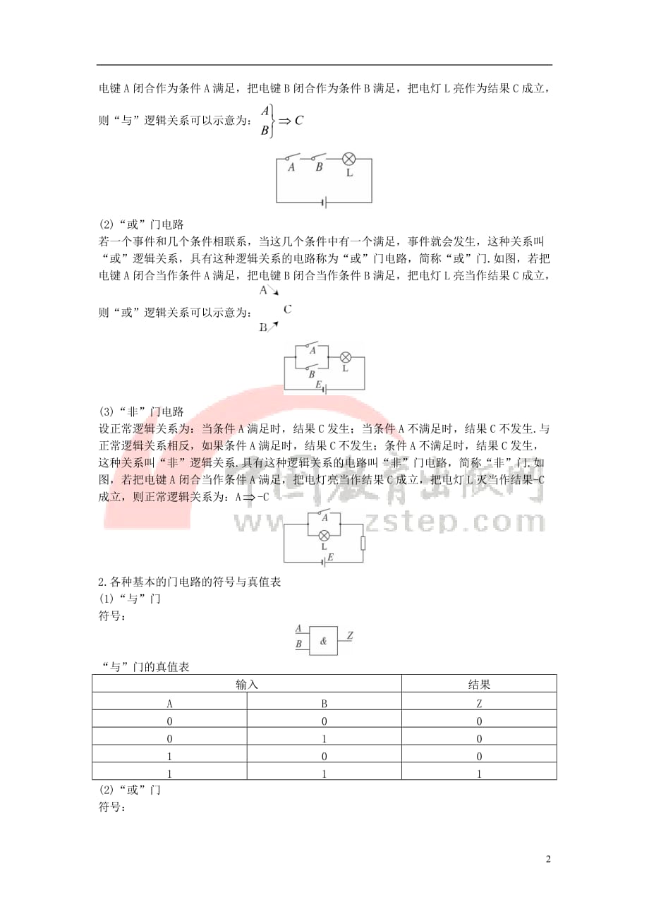 高中物理 第四章 闭合电路欧姆定律和逻辑电路 第4节 逻辑电路与自动控制知识导航素材 鲁科版选修3-1_第2页