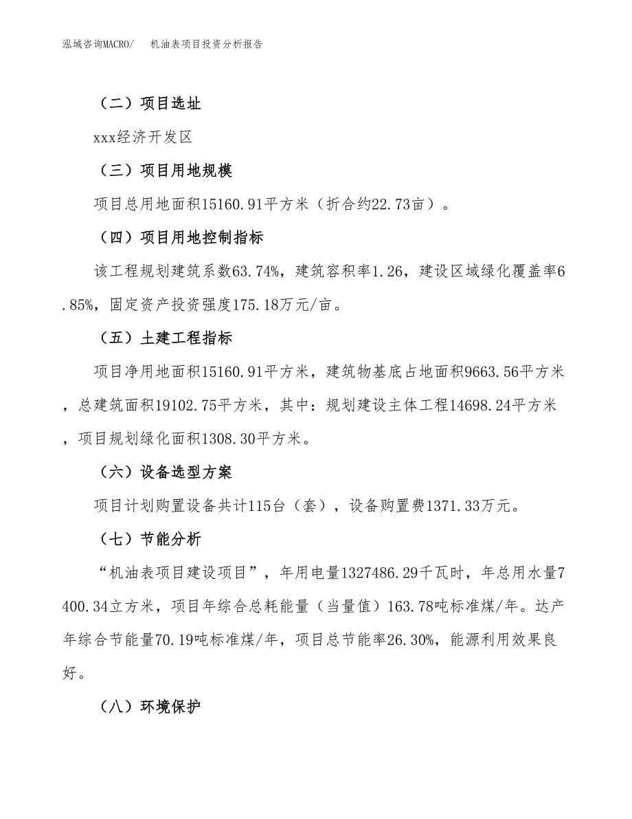 机油表项目投资分析报告（总投资5000万元）（23亩）_第5页