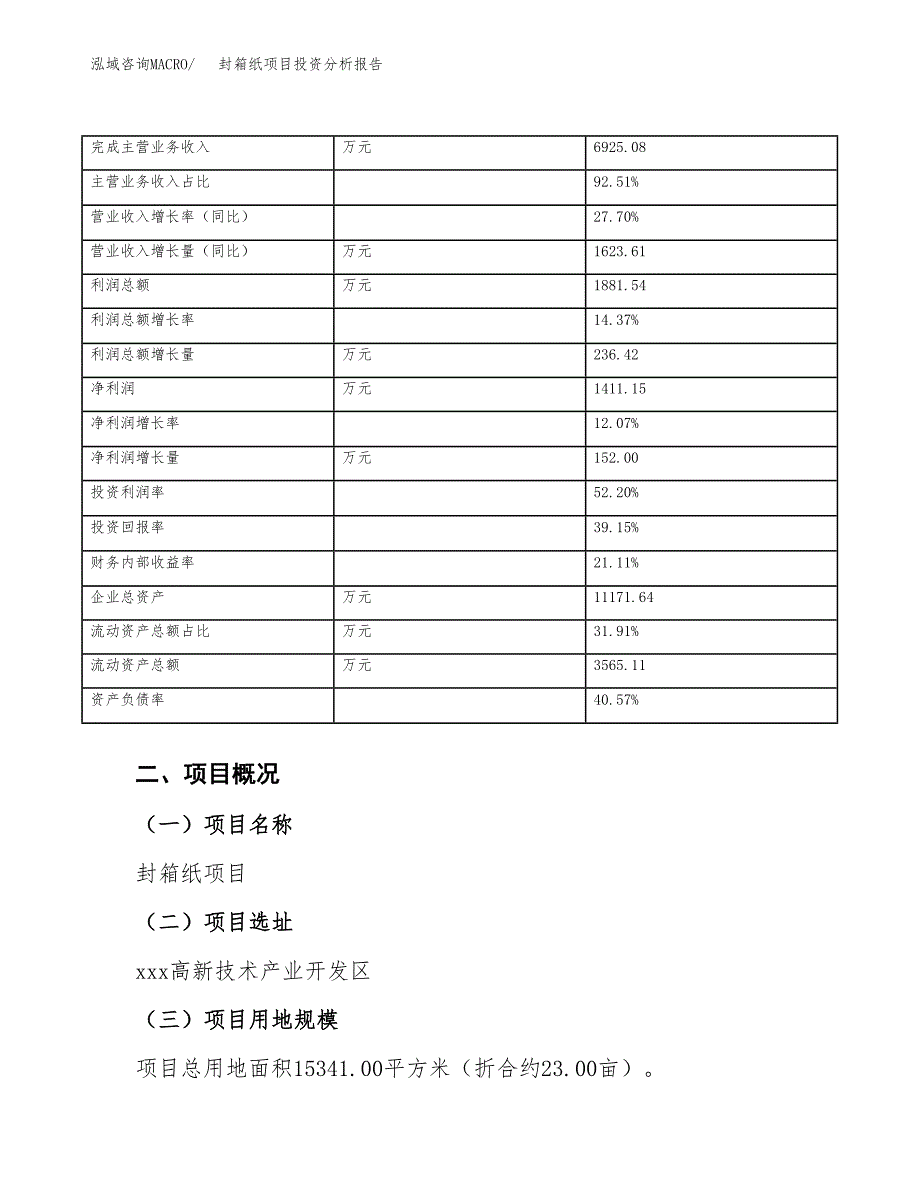 封箱纸项目投资分析报告（总投资5000万元）（23亩）_第4页