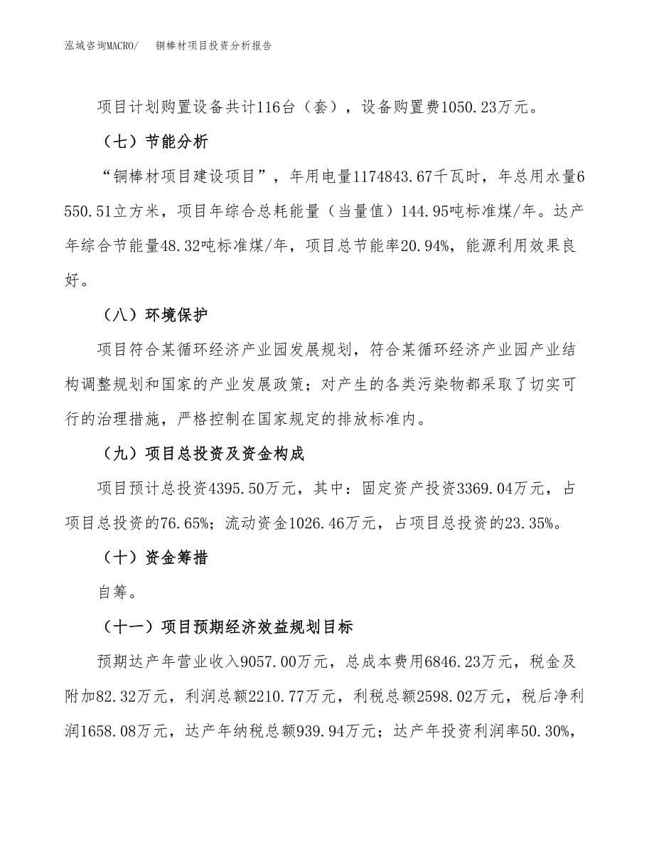 铜棒材项目投资分析报告（总投资4000万元）（17亩）_第5页