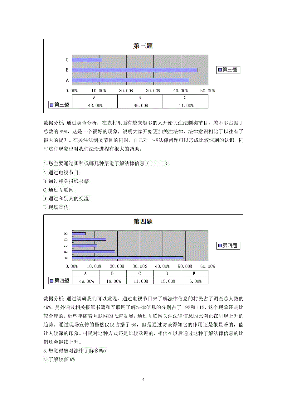 农村法律知识普及调查报告_第4页