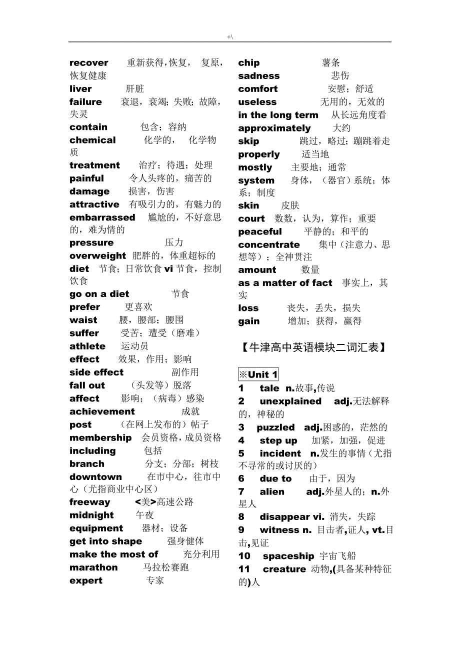 牛津高级中学英语模块1-5单词表(必修)_第3页