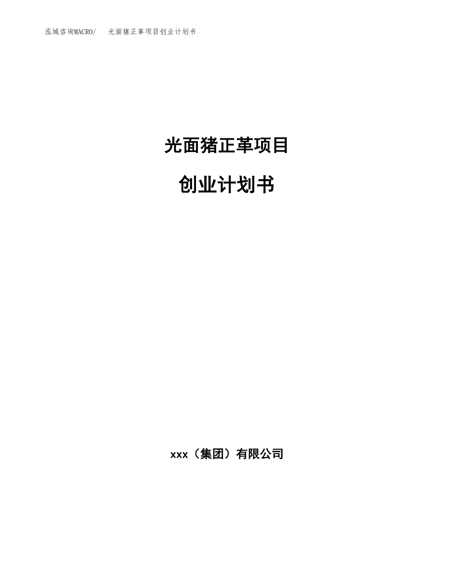 光面猪正革项目创业计划书.docx_第1页