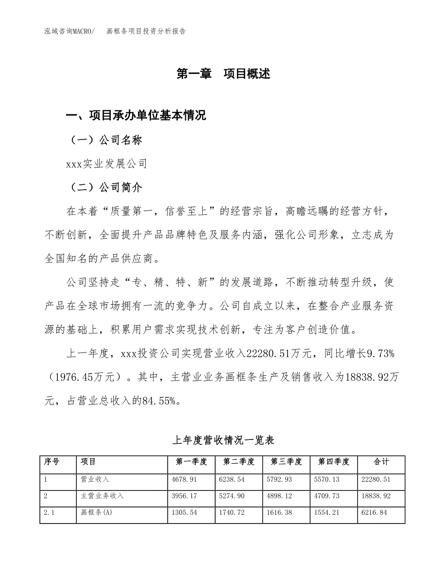 画框条项目投资分析报告（总投资17000万元）（70亩）_第2页