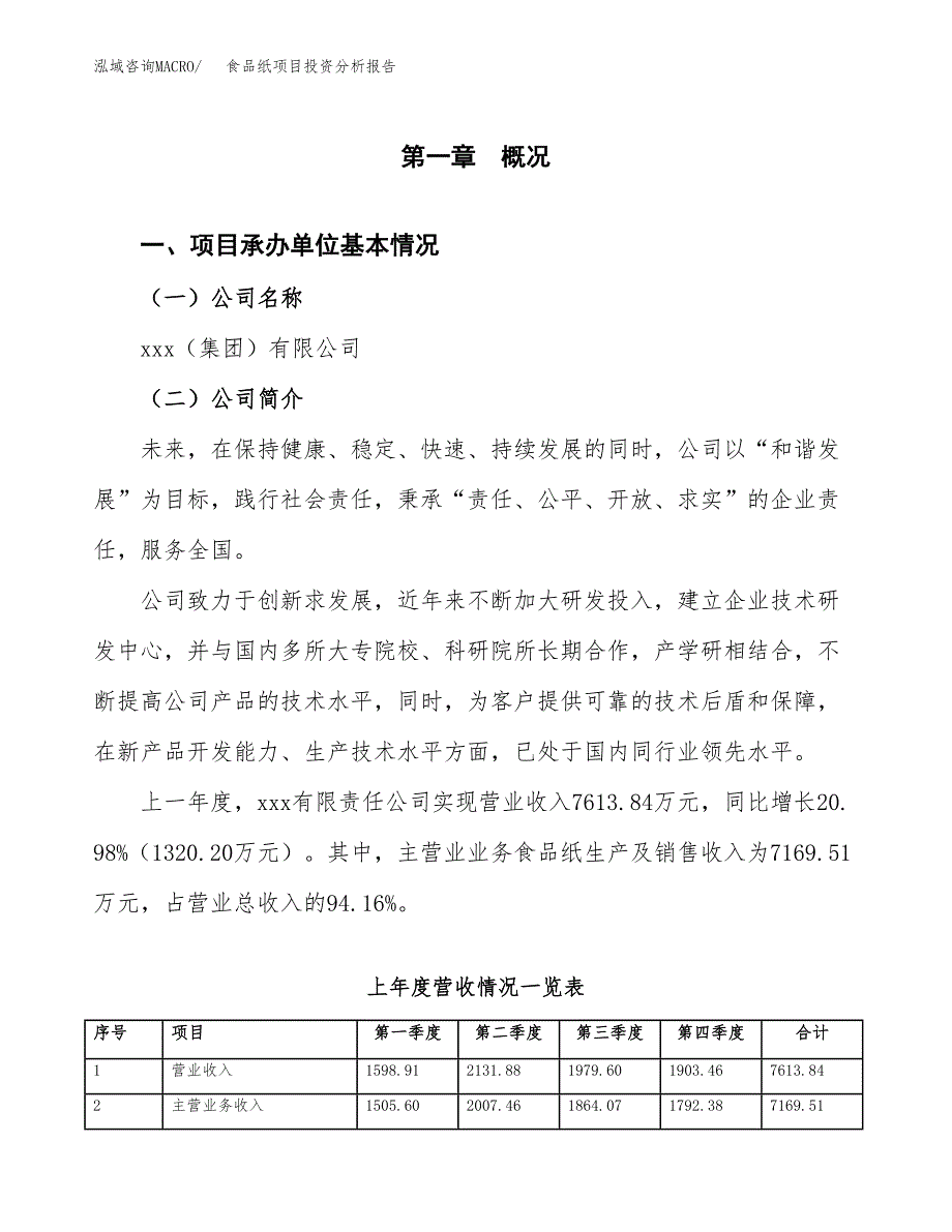 食品纸项目投资分析报告（总投资6000万元）（30亩）_第2页