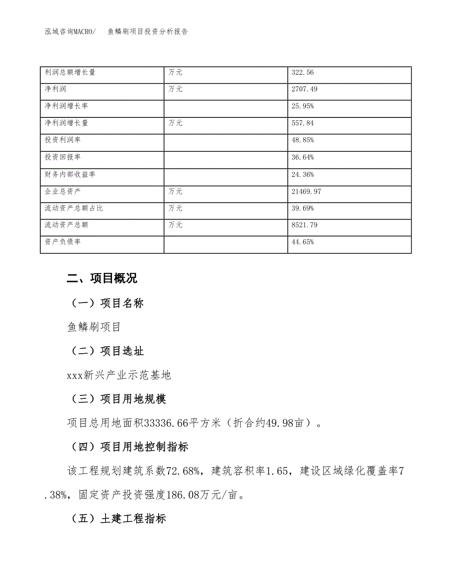 鱼鳞刷项目投资分析报告（总投资13000万元）（50亩）_第4页