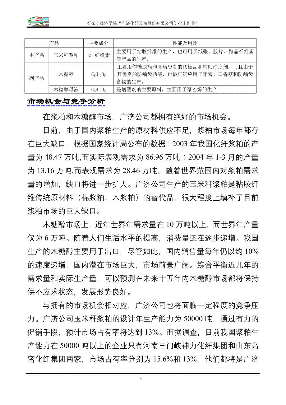 化纤浆粕股份有限公司创业计划书》讲解_第3页