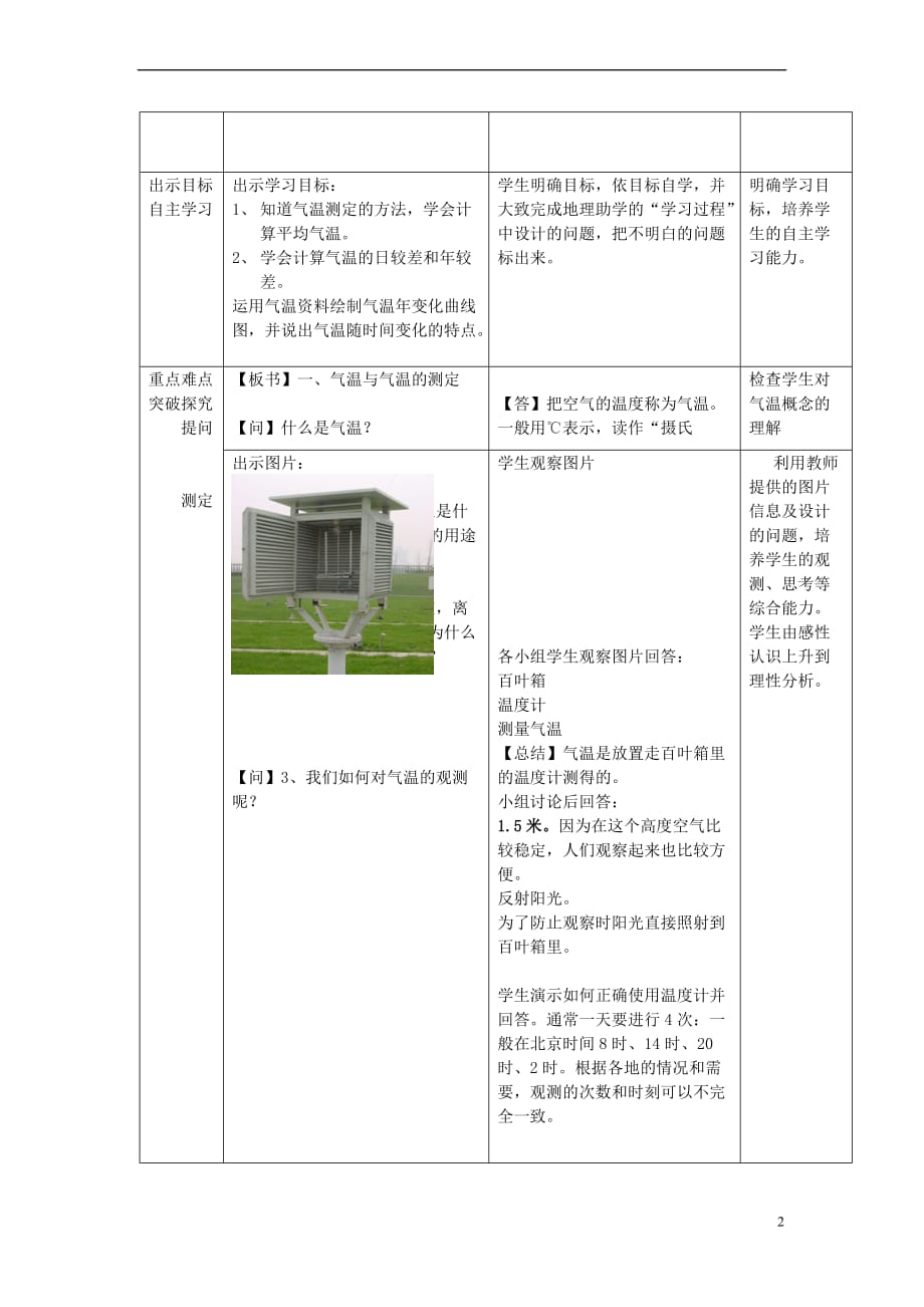 （水滴系列）七年级地理上册 4.2 气温的变化与差异（第1课时）教案 （新版）商务星球版_第2页