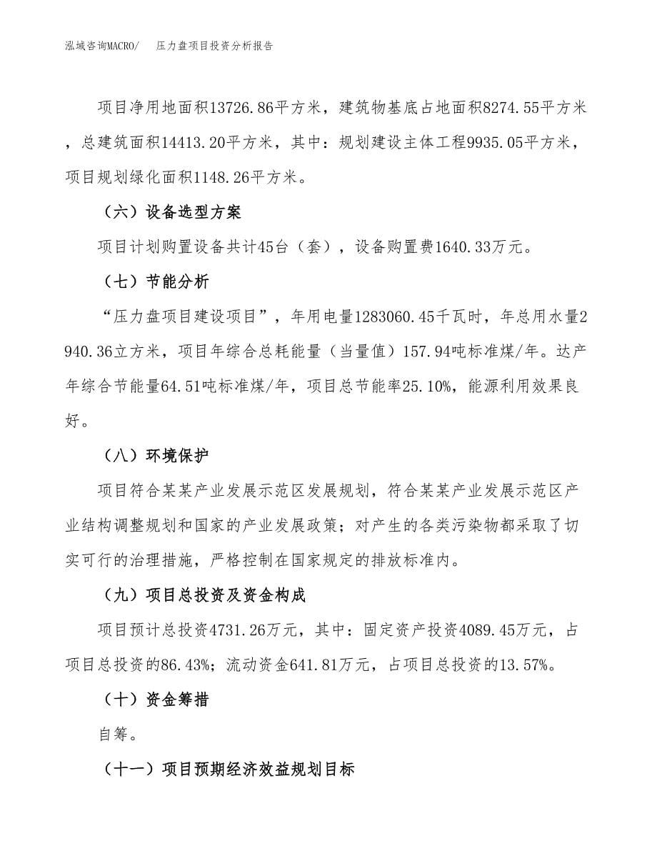 压力盘项目投资分析报告（总投资5000万元）（21亩）_第5页