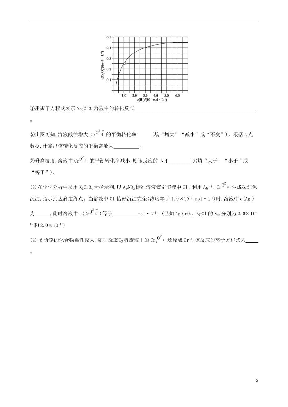 （北京专用）2019版高考化学一轮复习 第28讲 难溶电解质的溶解平衡作业_第5页