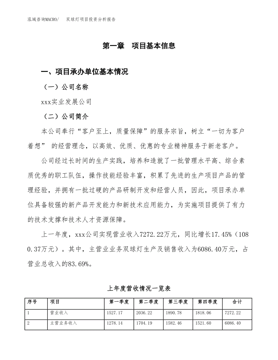 双球灯项目投资分析报告（总投资4000万元）（19亩）_第2页