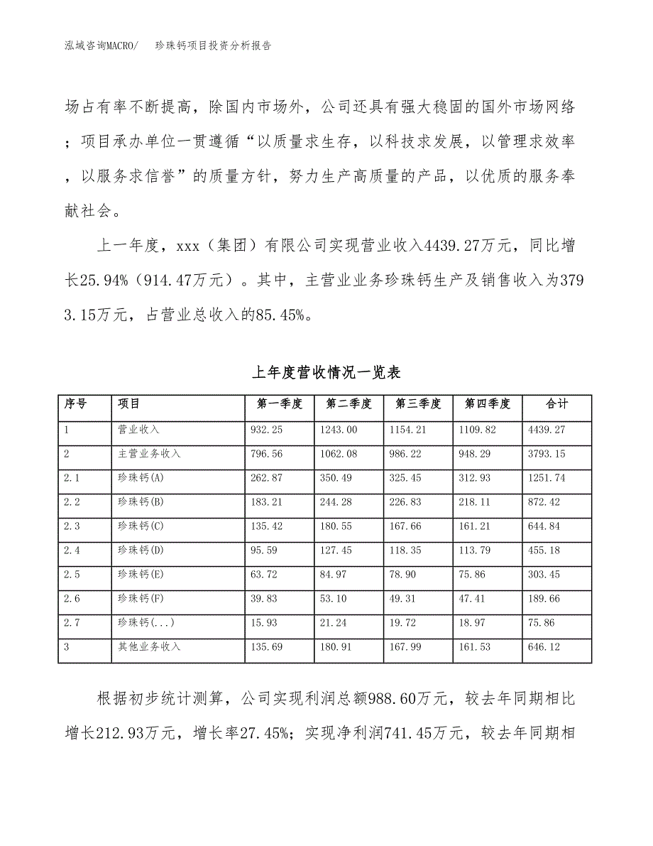 珍珠钙项目投资分析报告（总投资3000万元）（14亩）_第3页