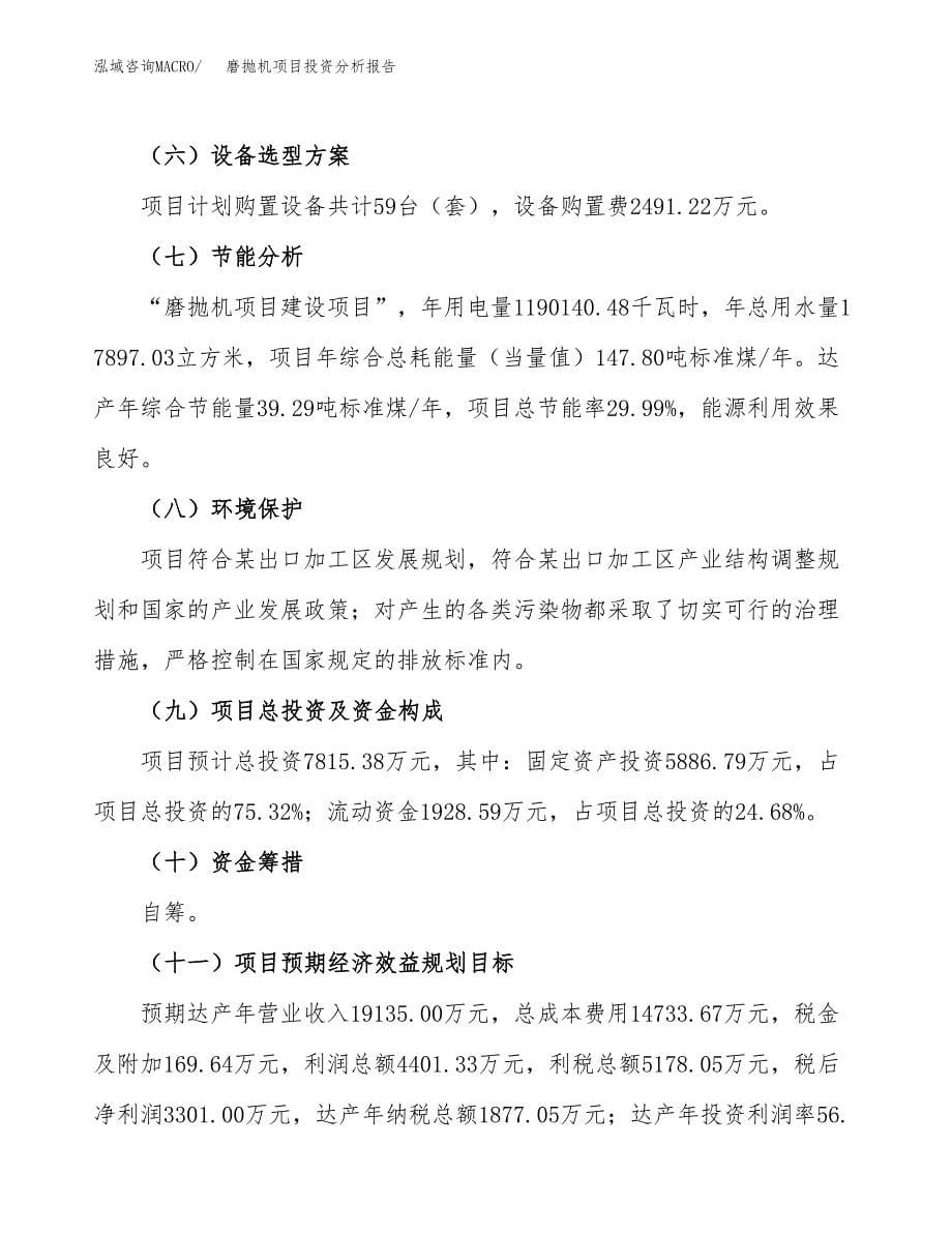 磨抛机项目投资分析报告（总投资8000万元）（36亩）_第5页