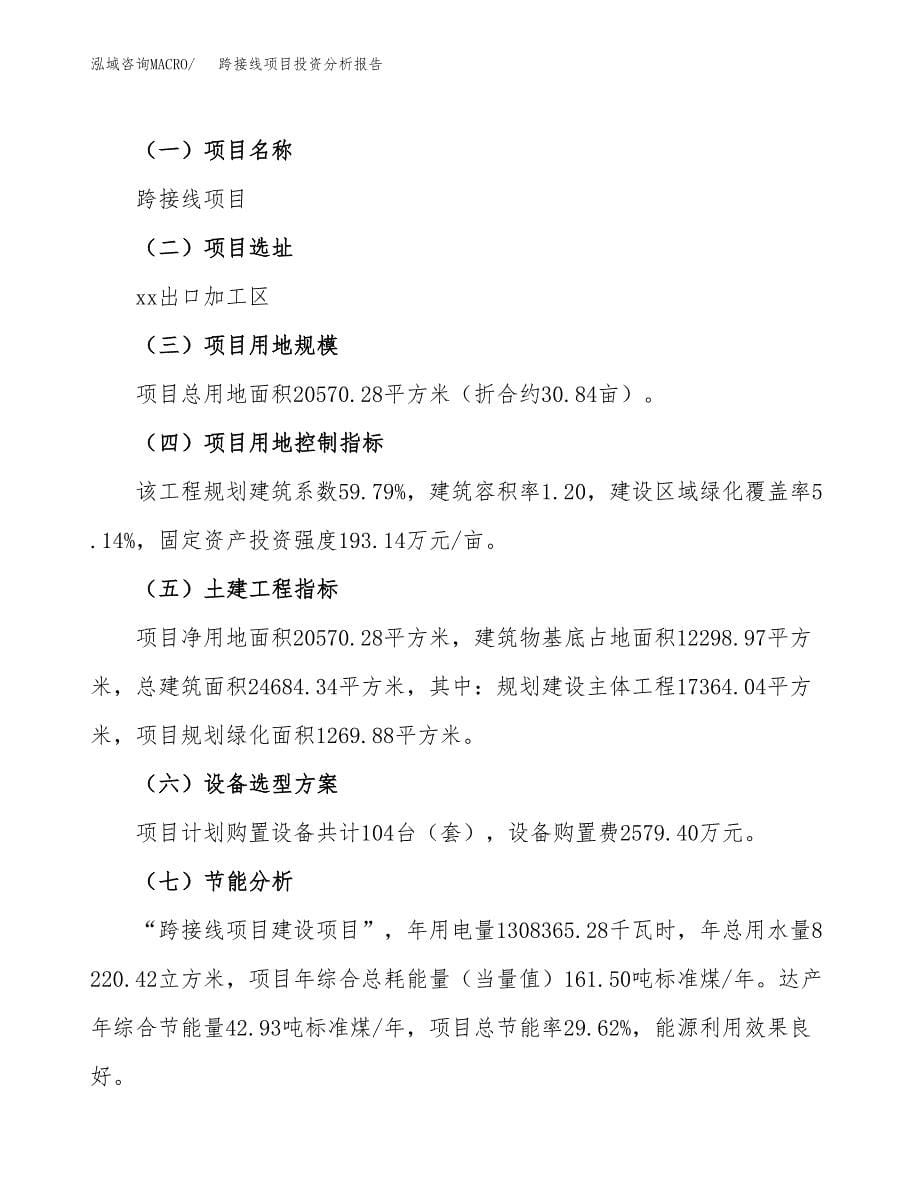 跨接线项目投资分析报告（总投资9000万元）（31亩）_第5页