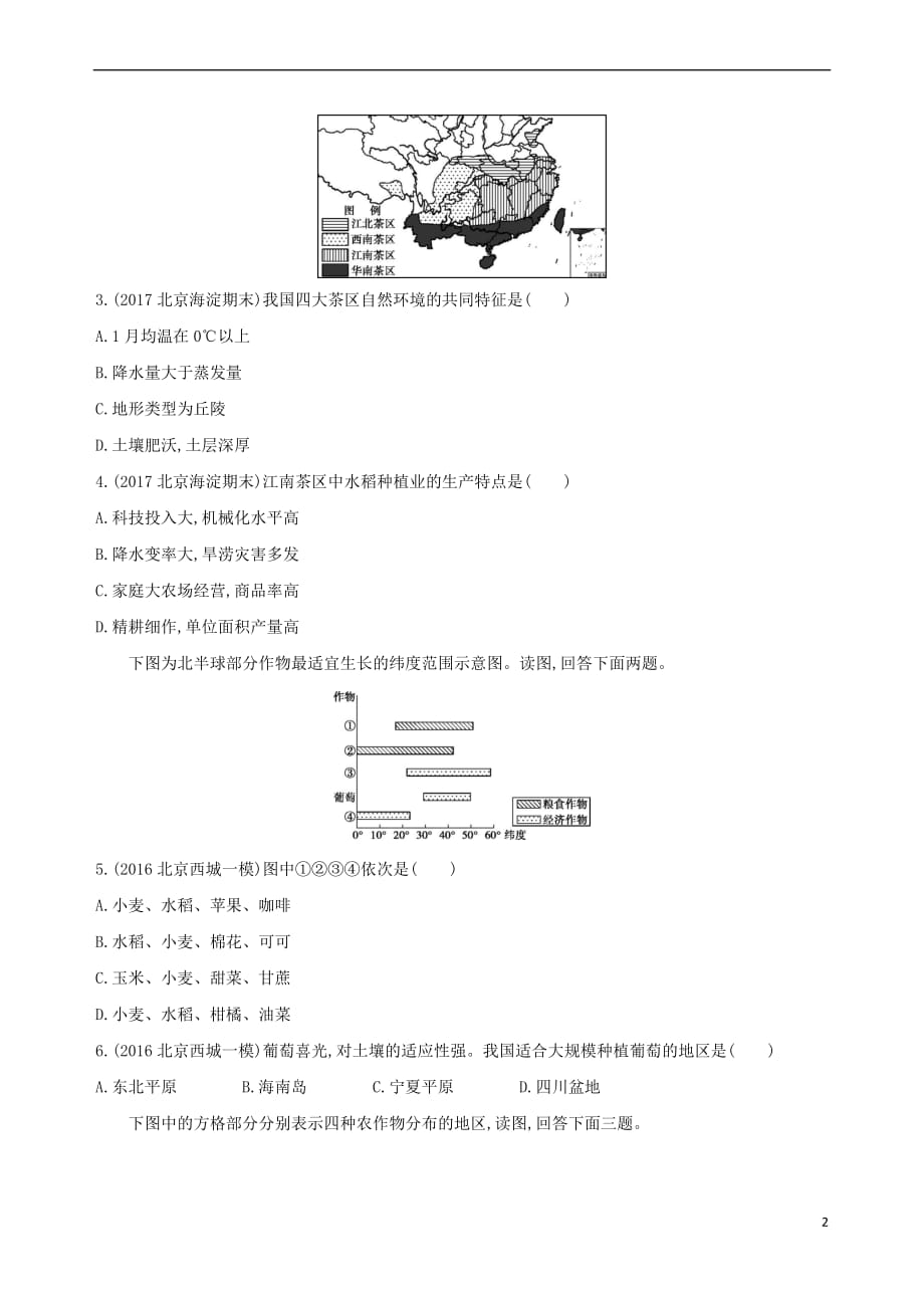 （北京专用）2019版高考地理一轮复习 第三部分 人文地理 第十一单元 农业地域的形成与发展单元闯关检测_第2页