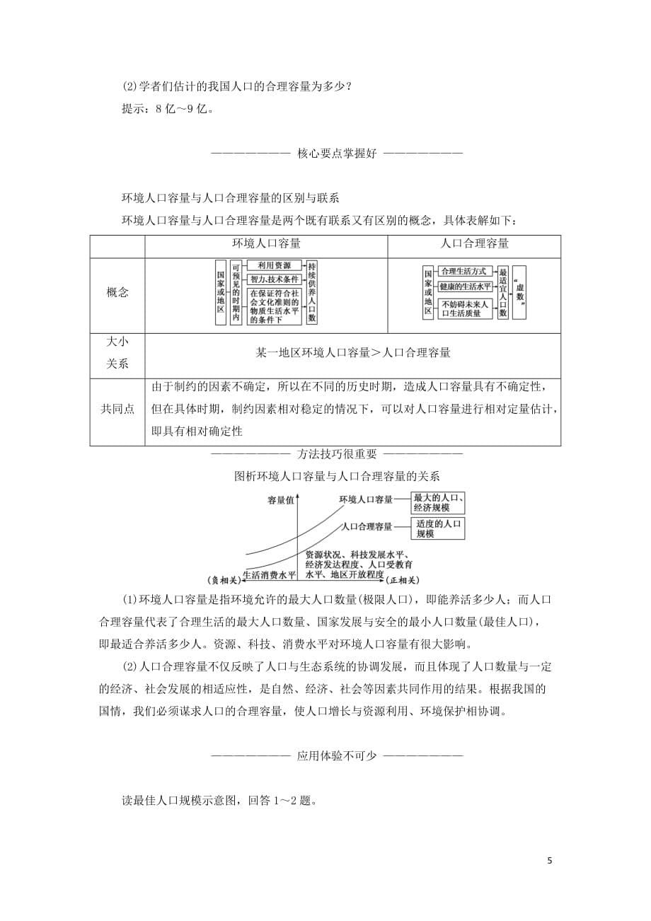 （新高考地区专用）2019高考地理 第一章 人口与环境 第三讲 人口的合理容量讲义 新人教版必修2_第5页