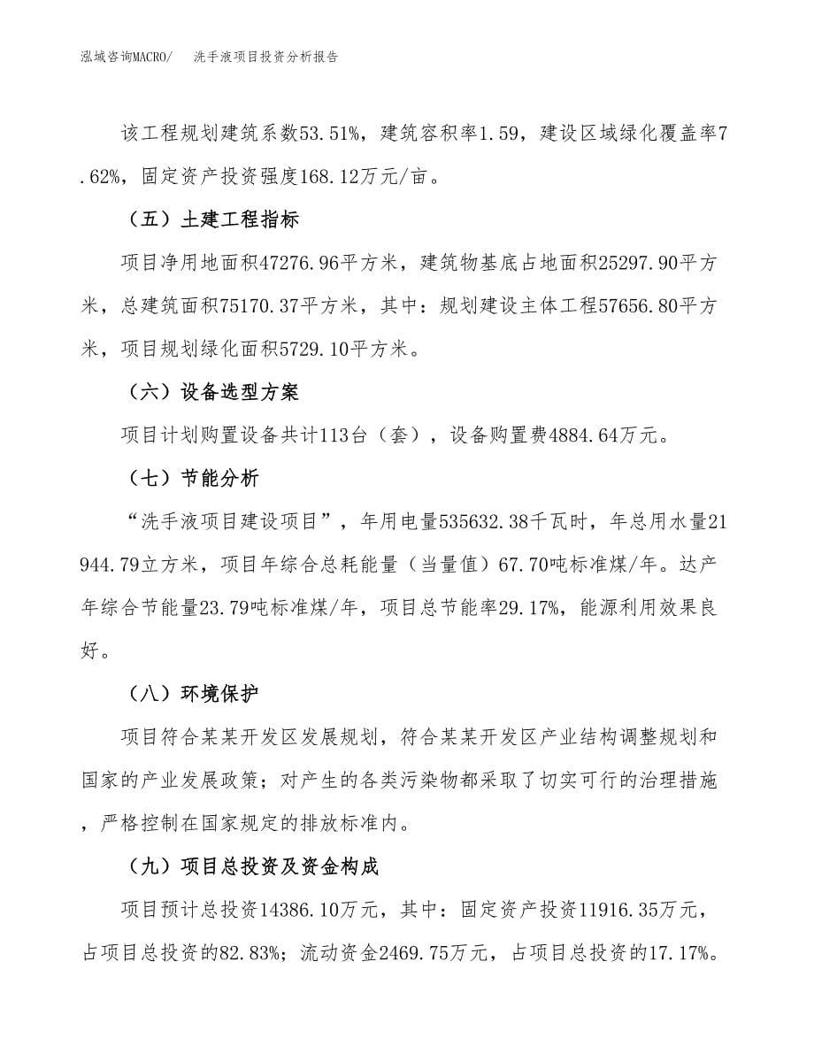 洗手液项目投资分析报告（总投资14000万元）（71亩）_第5页