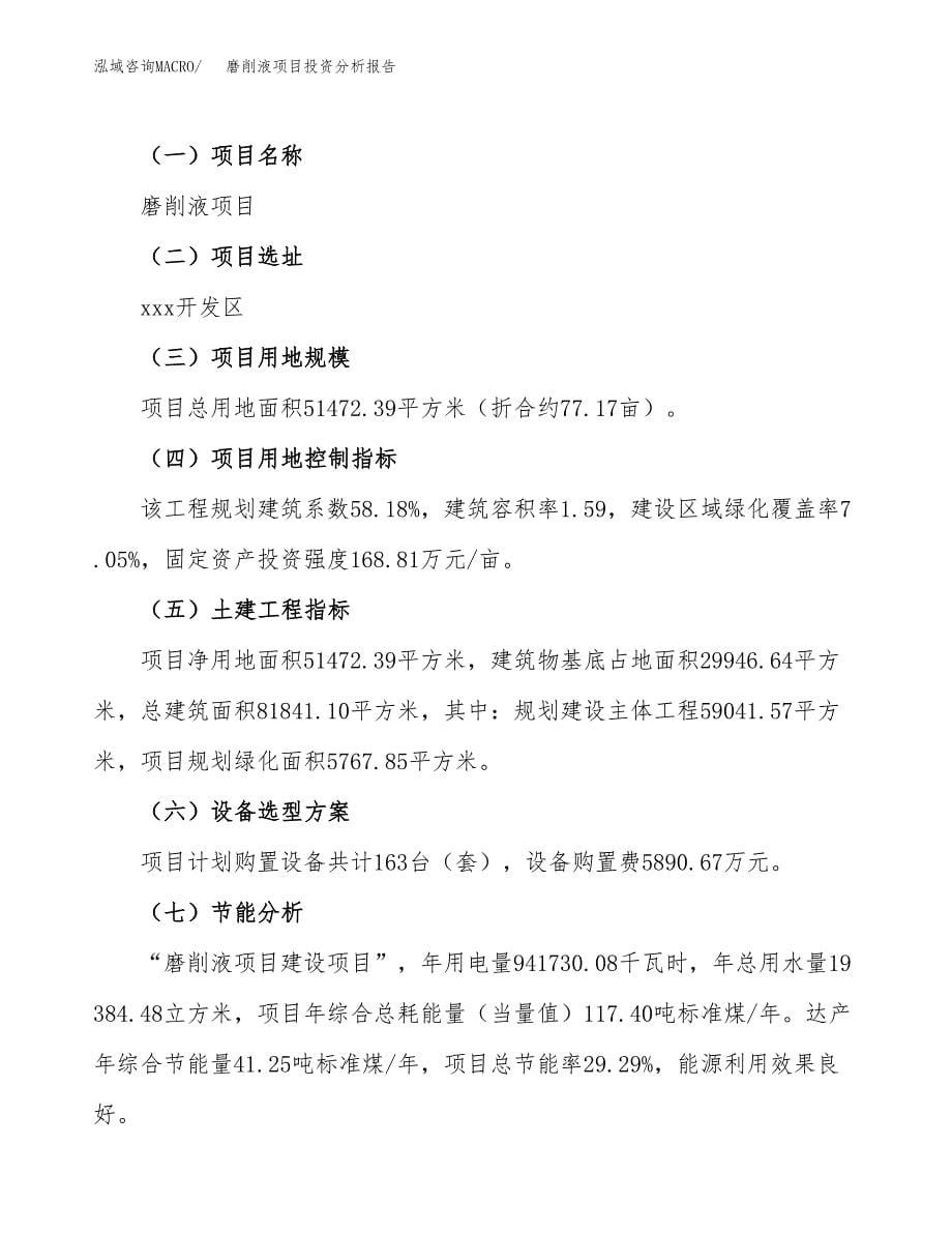 磨削液项目投资分析报告（总投资16000万元）（77亩）_第5页