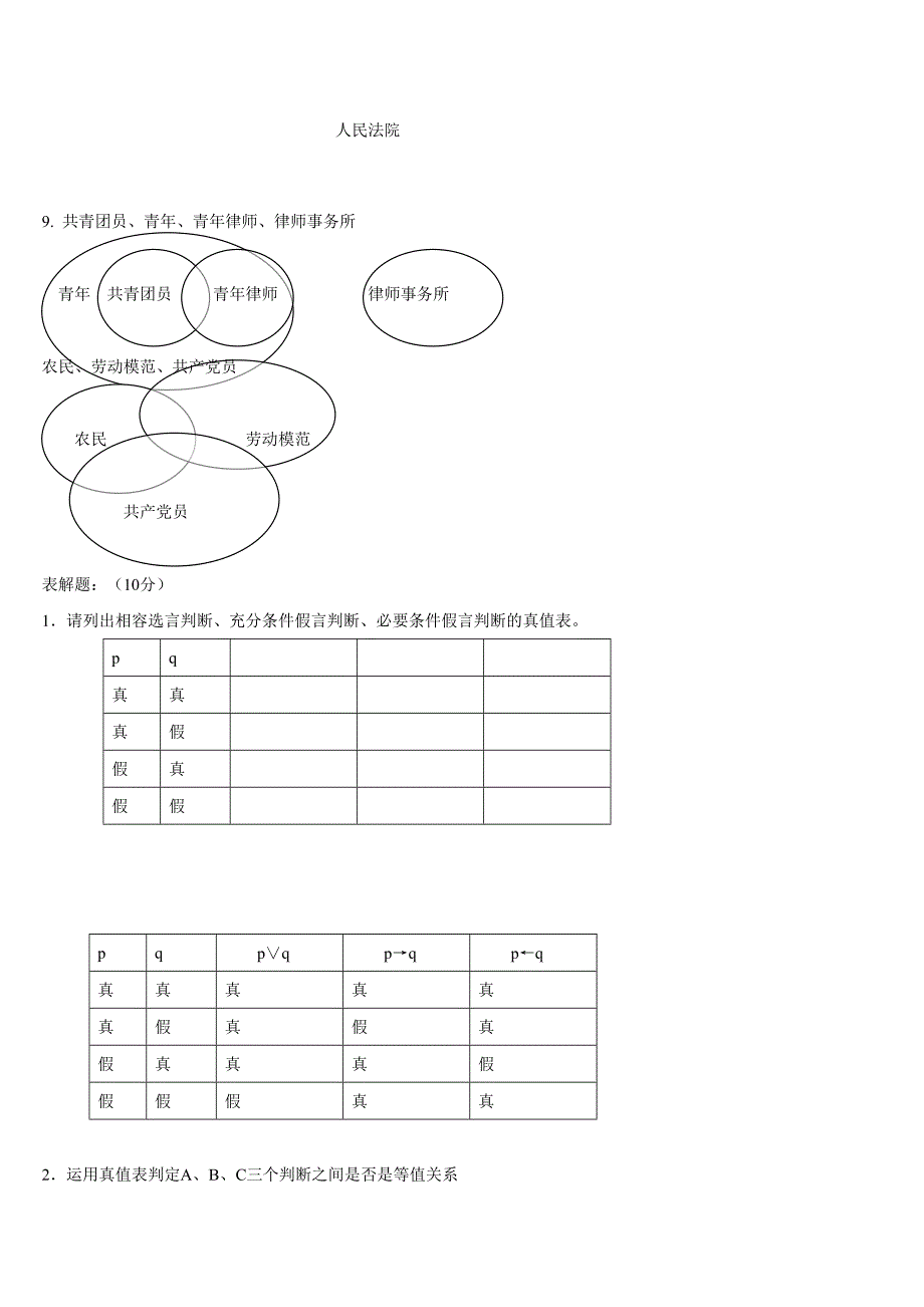 最新逻辑学欧拉图试题及答案_第3页