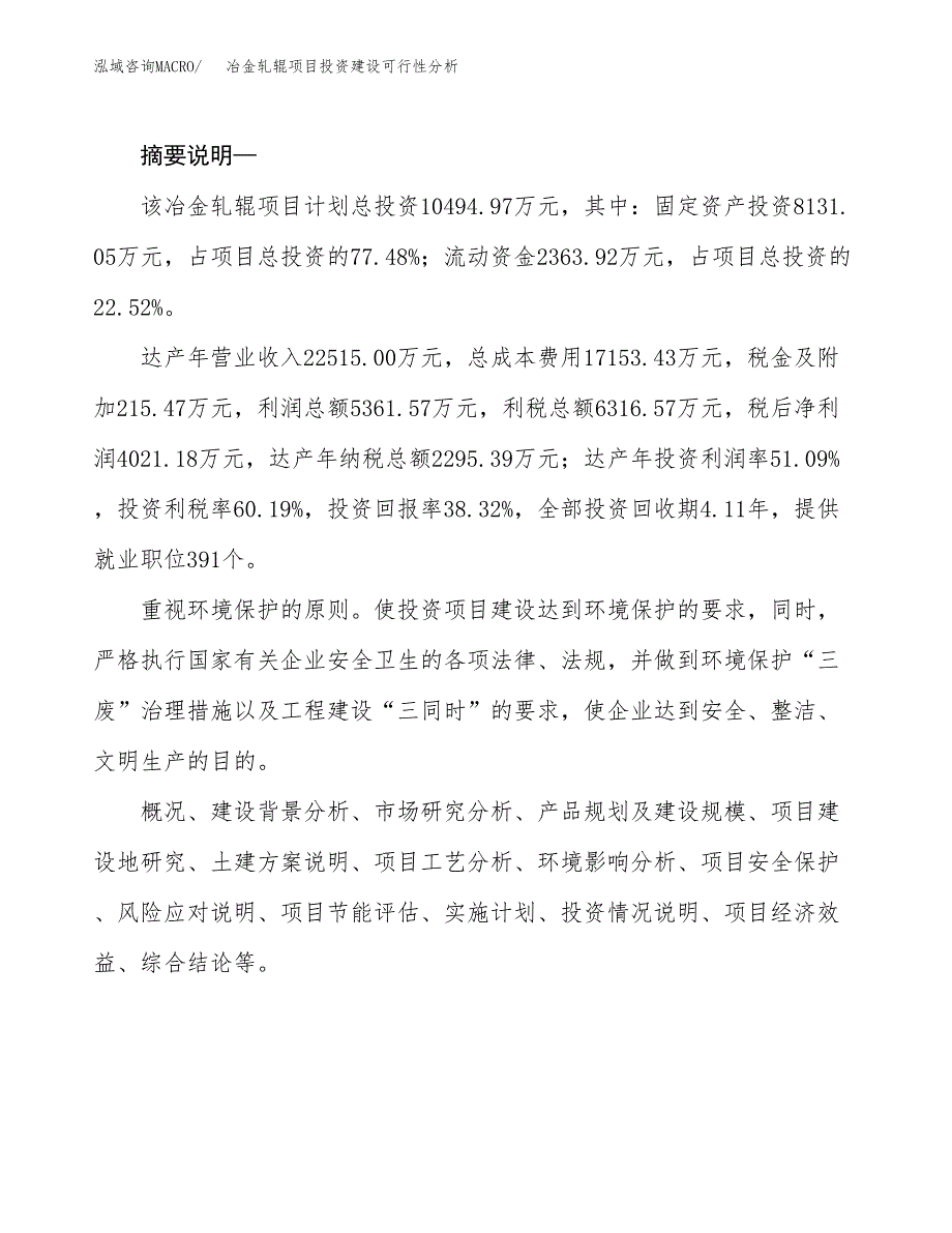 冶金轧辊项目投资建设可行性分析.docx_第2页