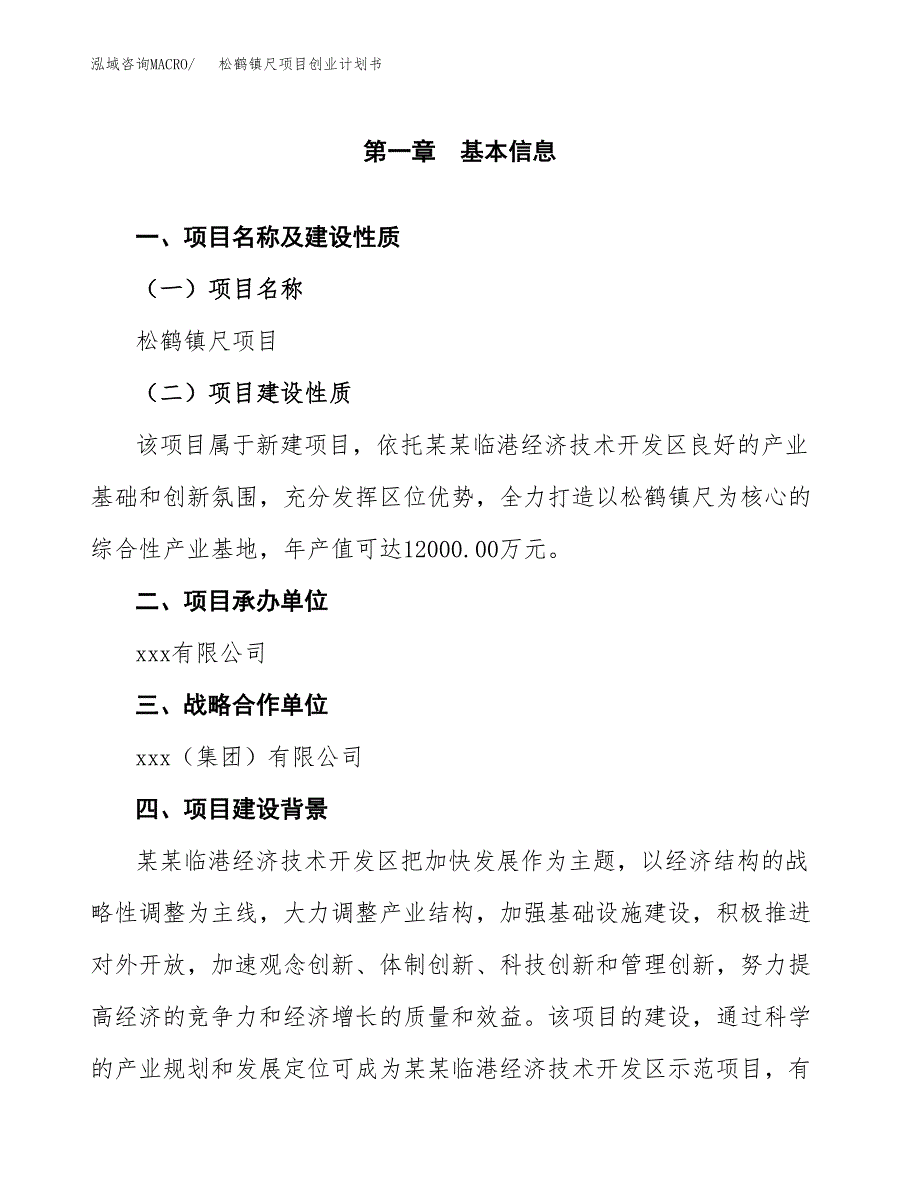 松鹤镇尺项目创业计划书(参考模板).docx_第4页