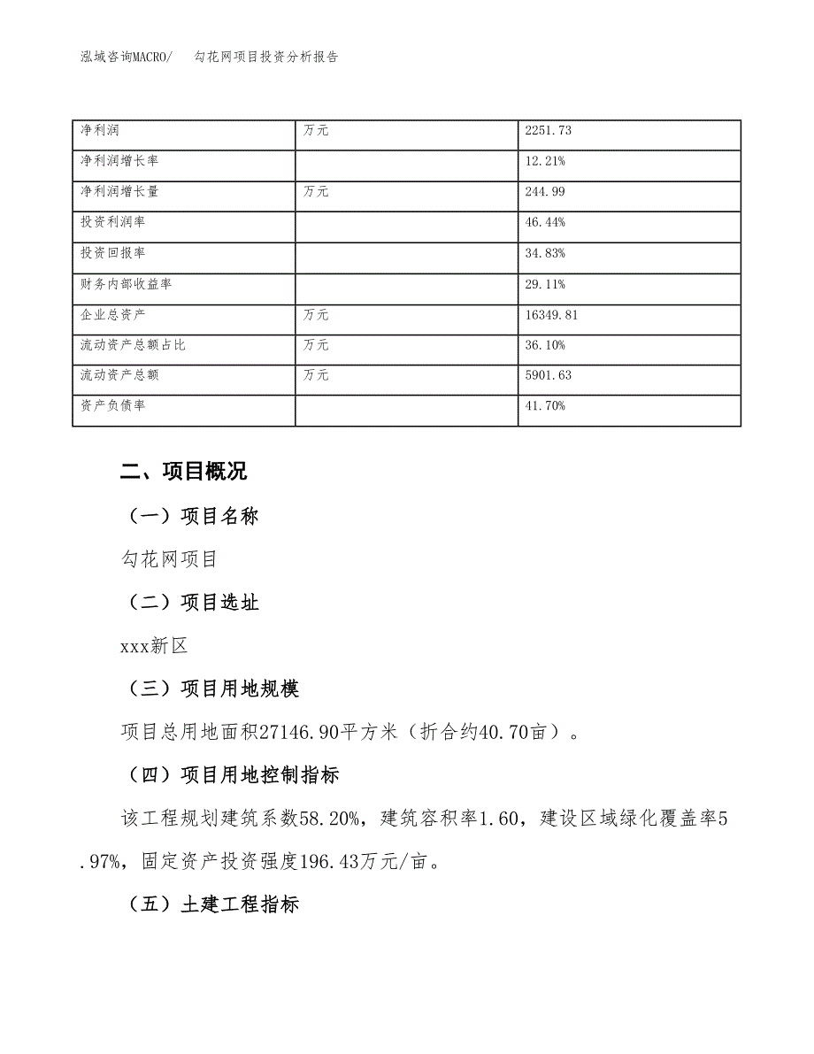 勾花网项目投资分析报告（总投资10000万元）（41亩）_第4页