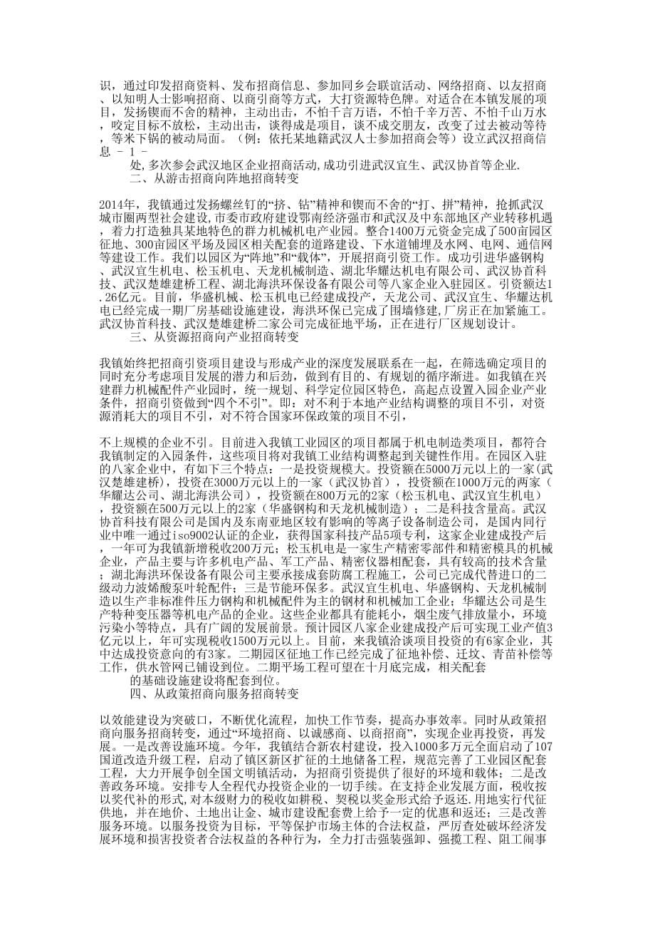 乡镇招商引资典型经验发言 材料.docx_第5页