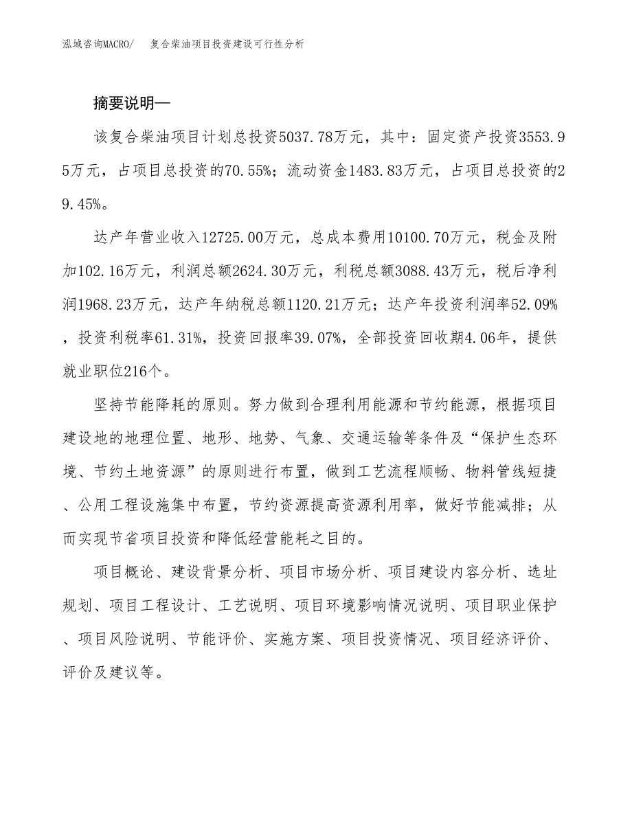 复合柴油项目投资建设可行性分析.docx_第2页