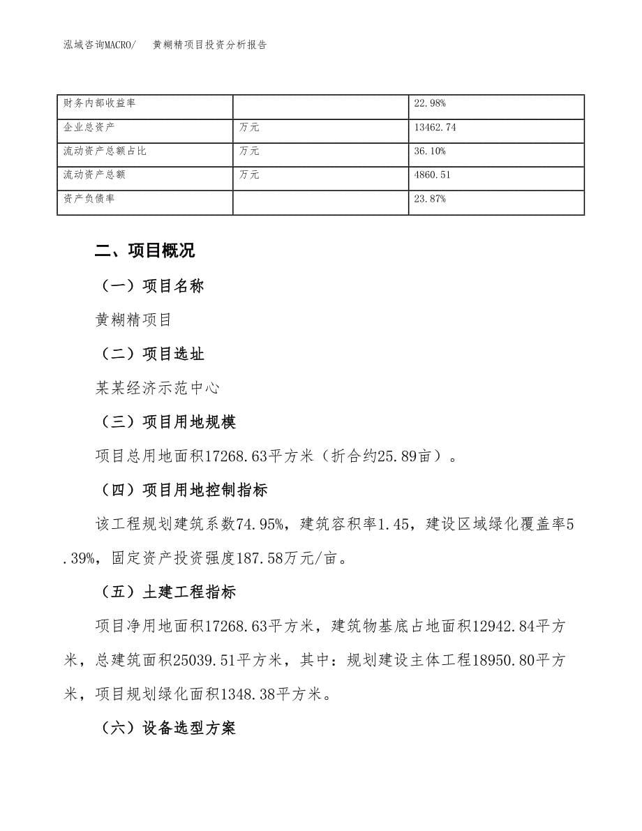 黄糊精项目投资分析报告（总投资7000万元）（26亩）_第5页