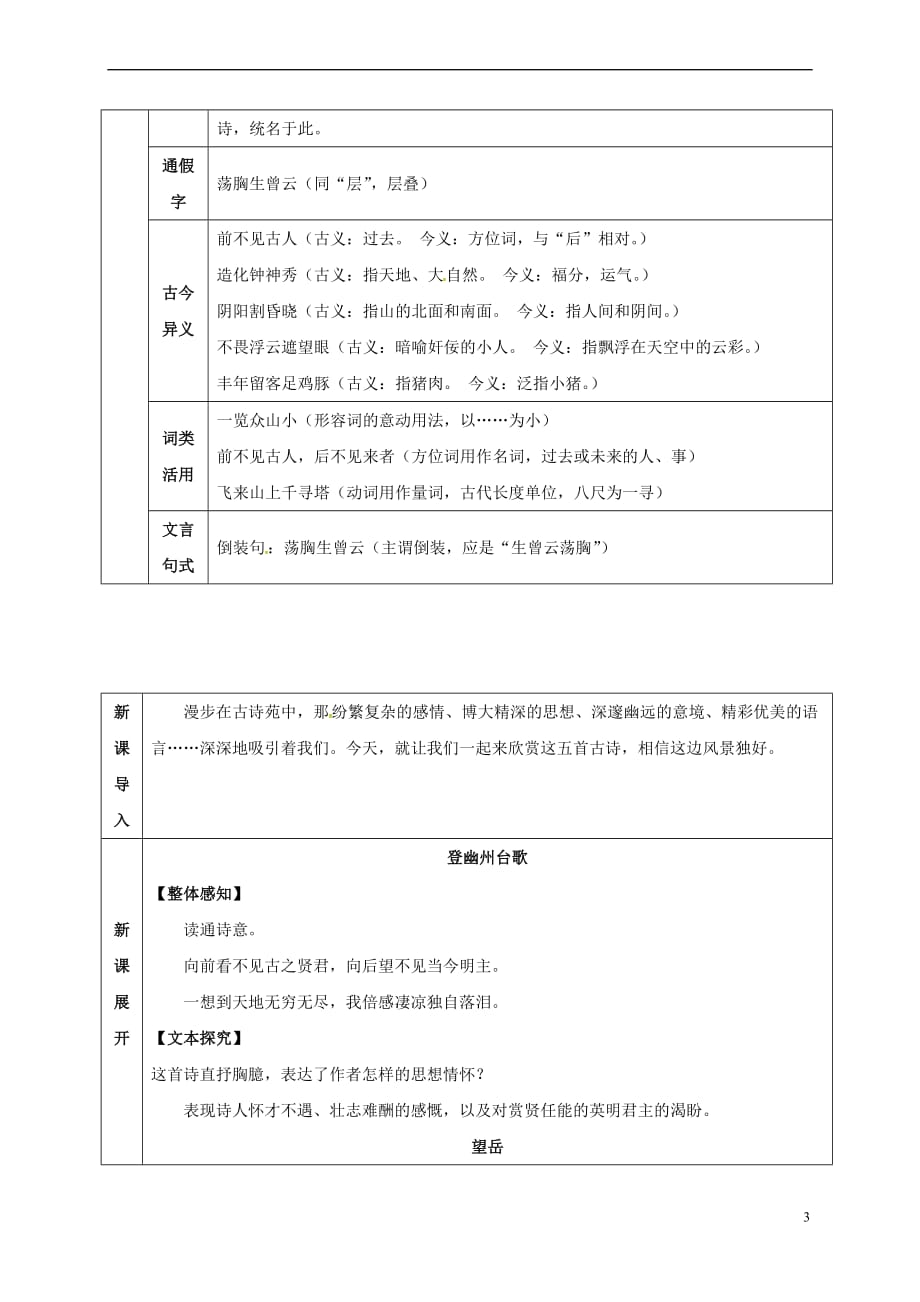 （2016年秋季版）湖北省武穴市七年级语文下册 20 古代诗歌五首教案 新人教版_第3页