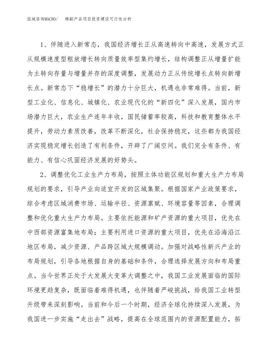 棉副产品项目投资建设可行性分析.docx_第5页