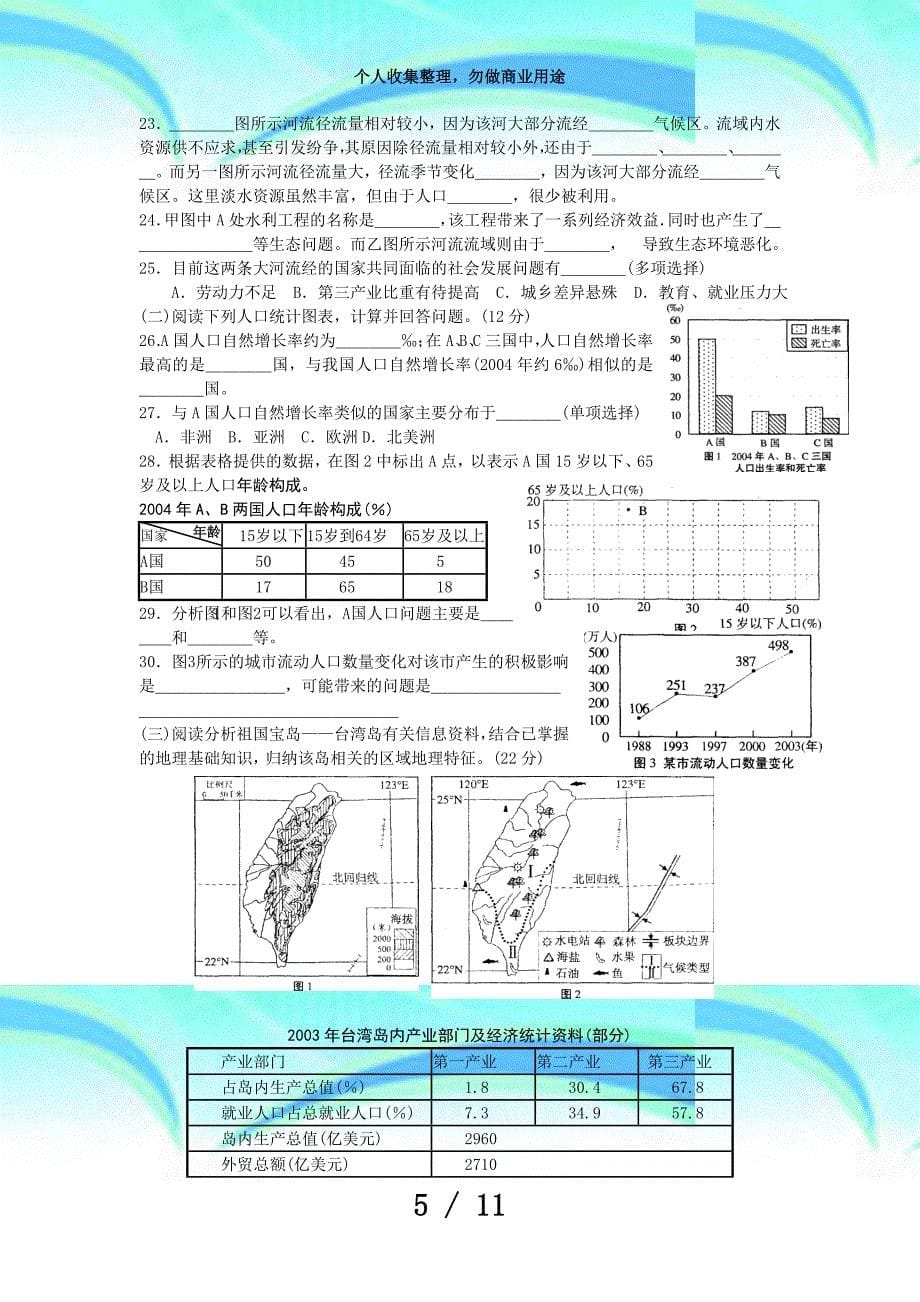 最给力年上海高考地理考试_第5页