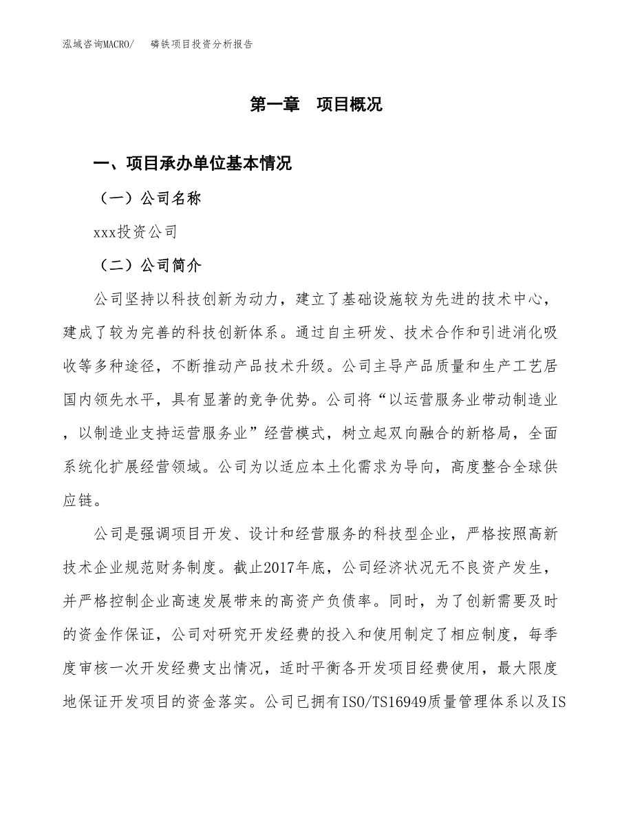 磷铁项目投资分析报告（总投资16000万元）（82亩）_第2页