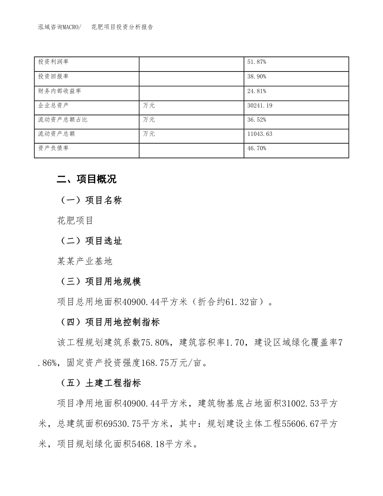 花肥项目投资分析报告（总投资14000万元）（61亩）_第4页