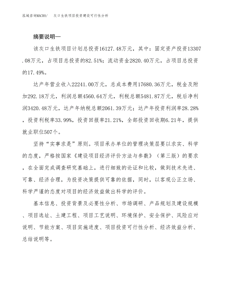 灰口生铁项目投资建设可行性分析.docx_第2页