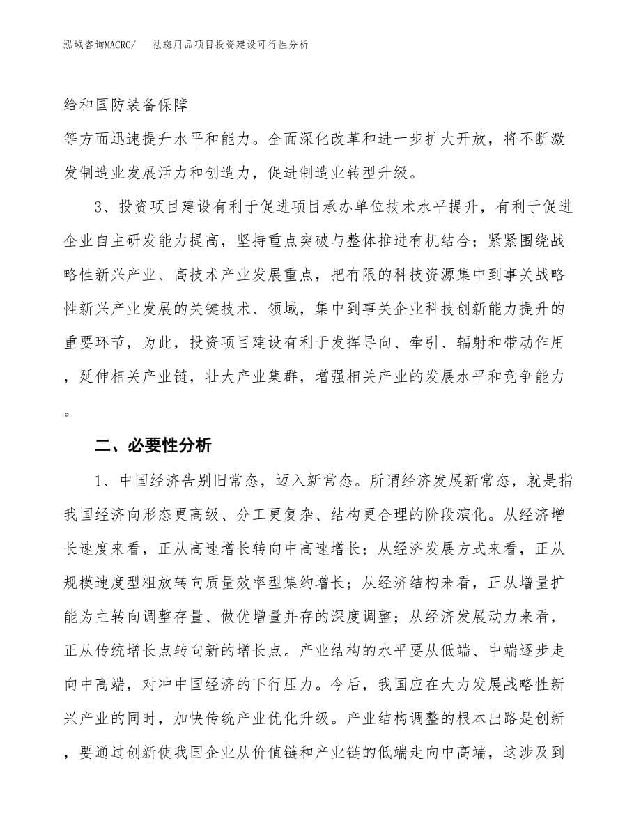 祛斑用品项目投资建设可行性分析.docx_第5页