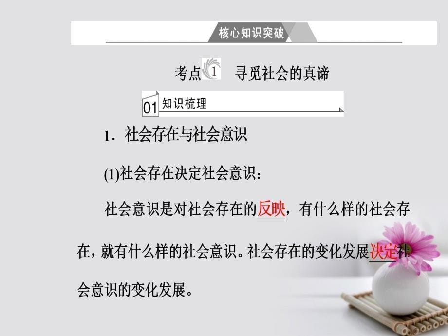 2017-2018学年高考政治一轮复习 生活与哲学 专题十六 认识社会与价值选择 考点1 寻觅社会的真谛_第5页