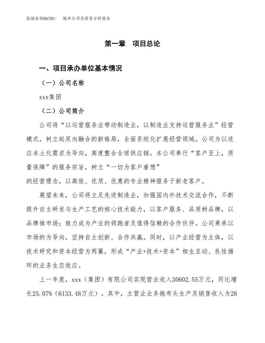 拖布头项目投资分析报告（总投资14000万元）（58亩）_第2页