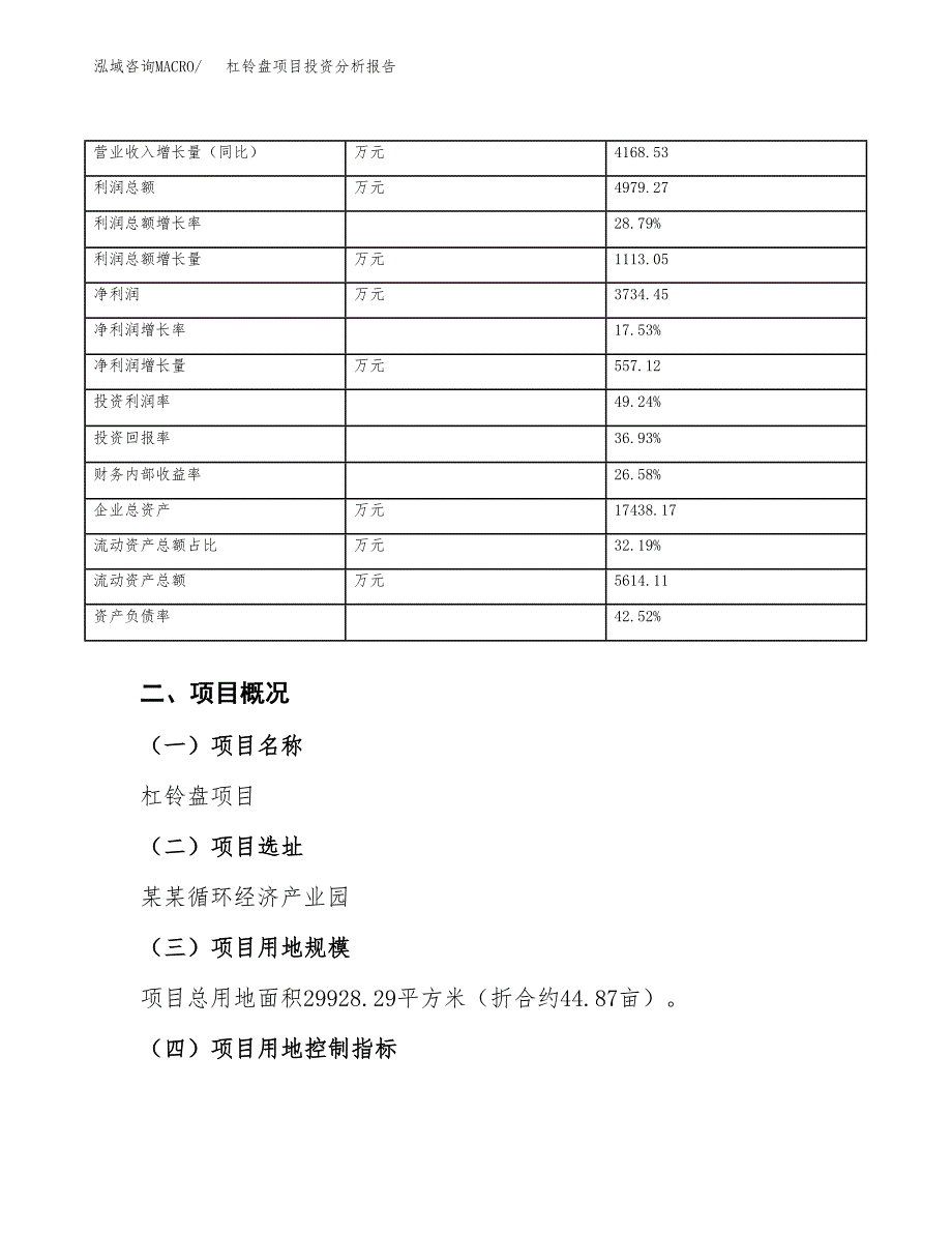 杠铃盘项目投资分析报告（总投资11000万元）（45亩）_第4页