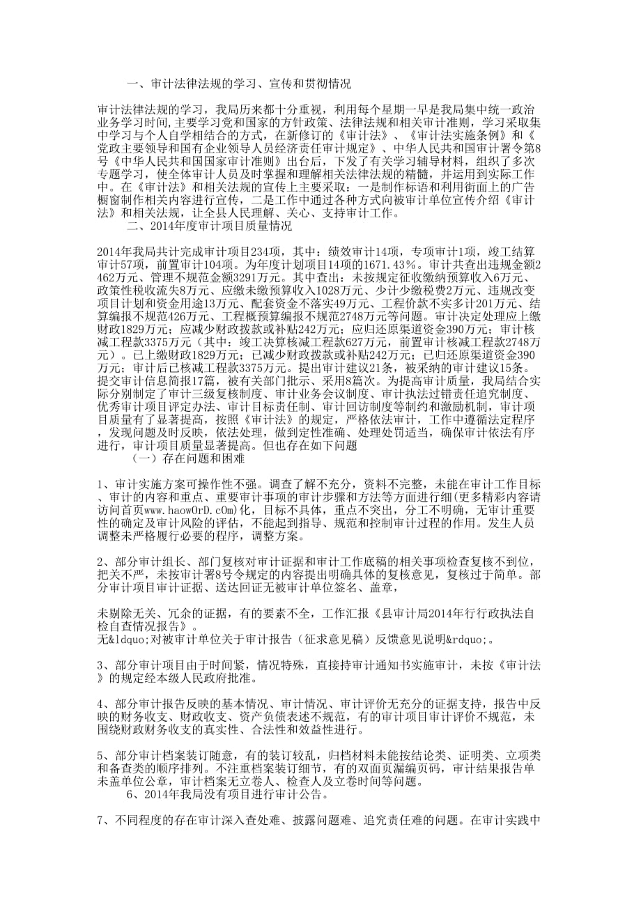 审计局行政执法工作自查报告(精选多 篇).docx_第4页