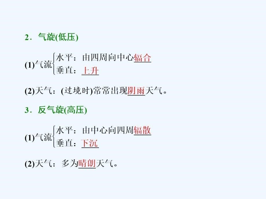 2017-2018学年高中地理 第二单元 从地球圈层看地理环境 第二节 大气圈与天气、气候（第4课时）常见的天气系统 鲁教版必修1_第5页