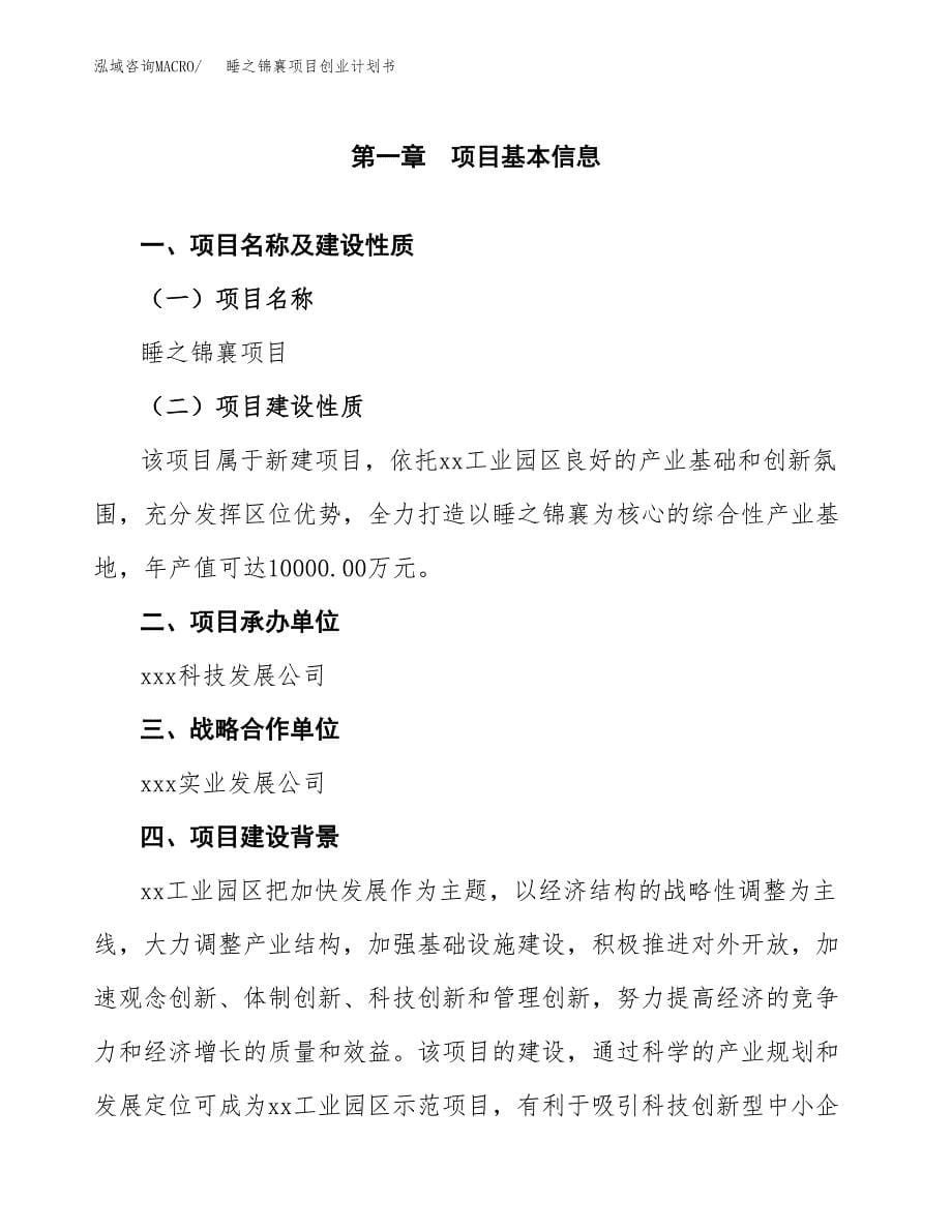 睡之锦襄项目创业计划书(参考模板).docx_第5页