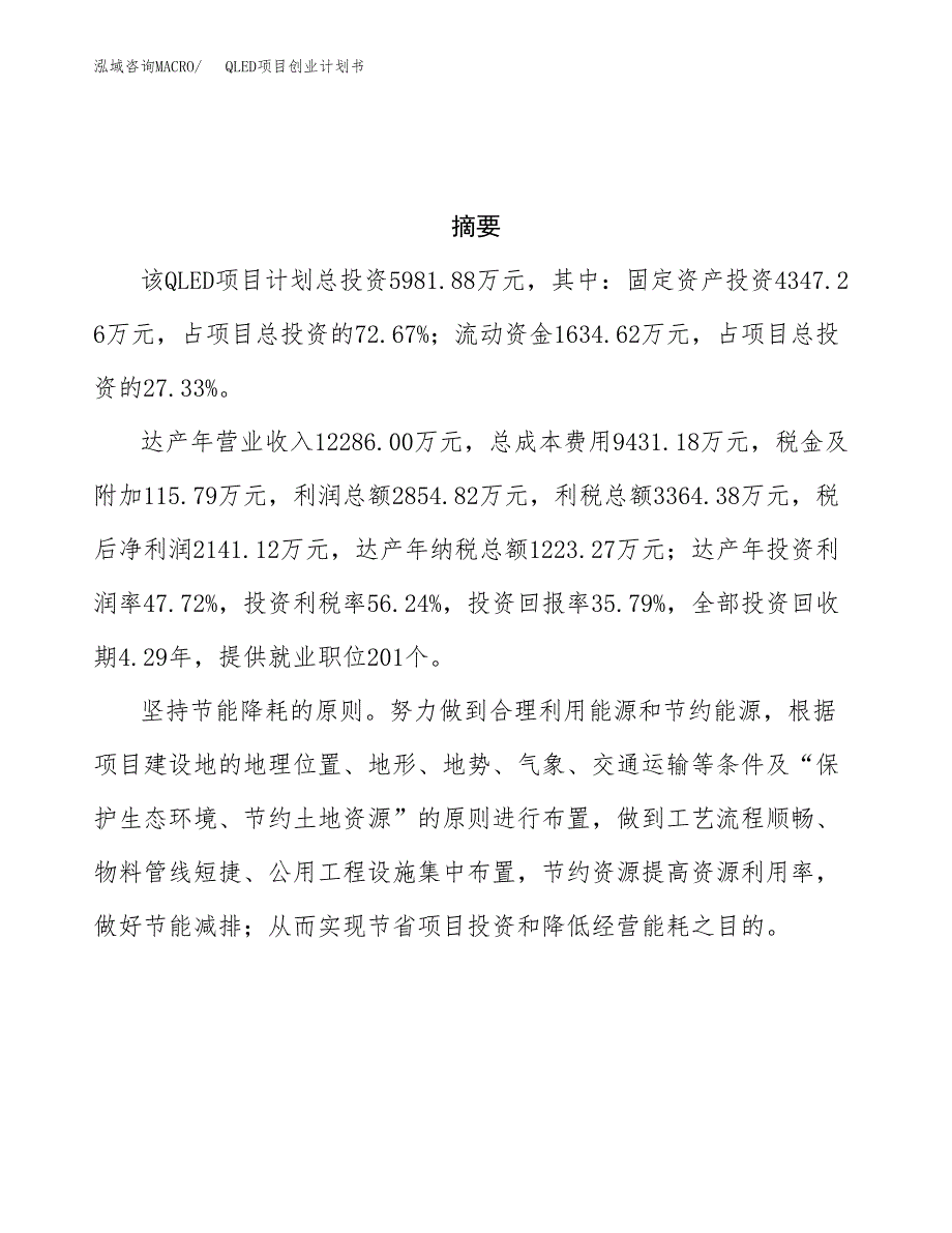 QLED项目创业计划书(参考模板).docx_第3页