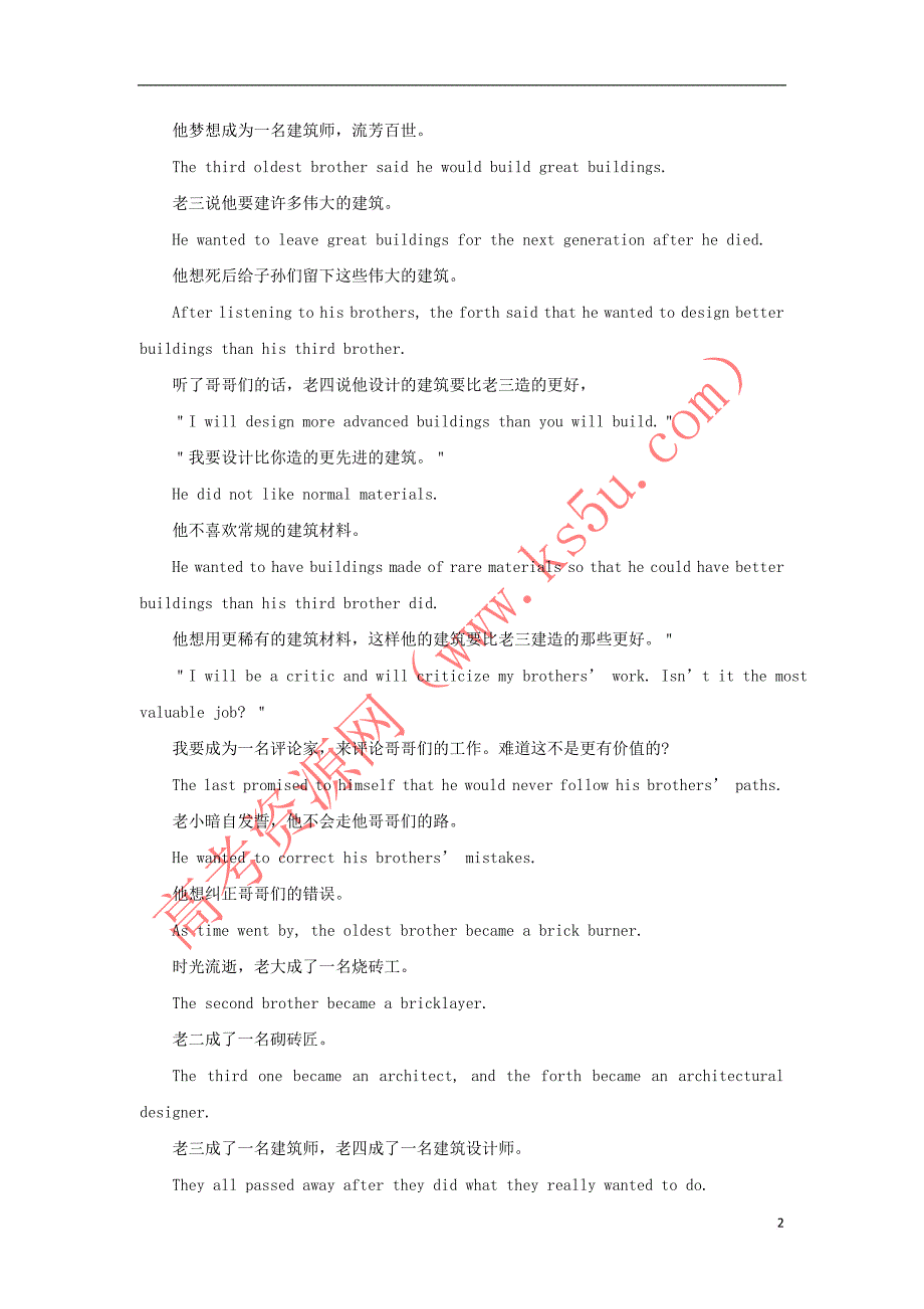 高中英语 Module 2 A Job Worth Doing试题（含解析）外研版必修5_第2页