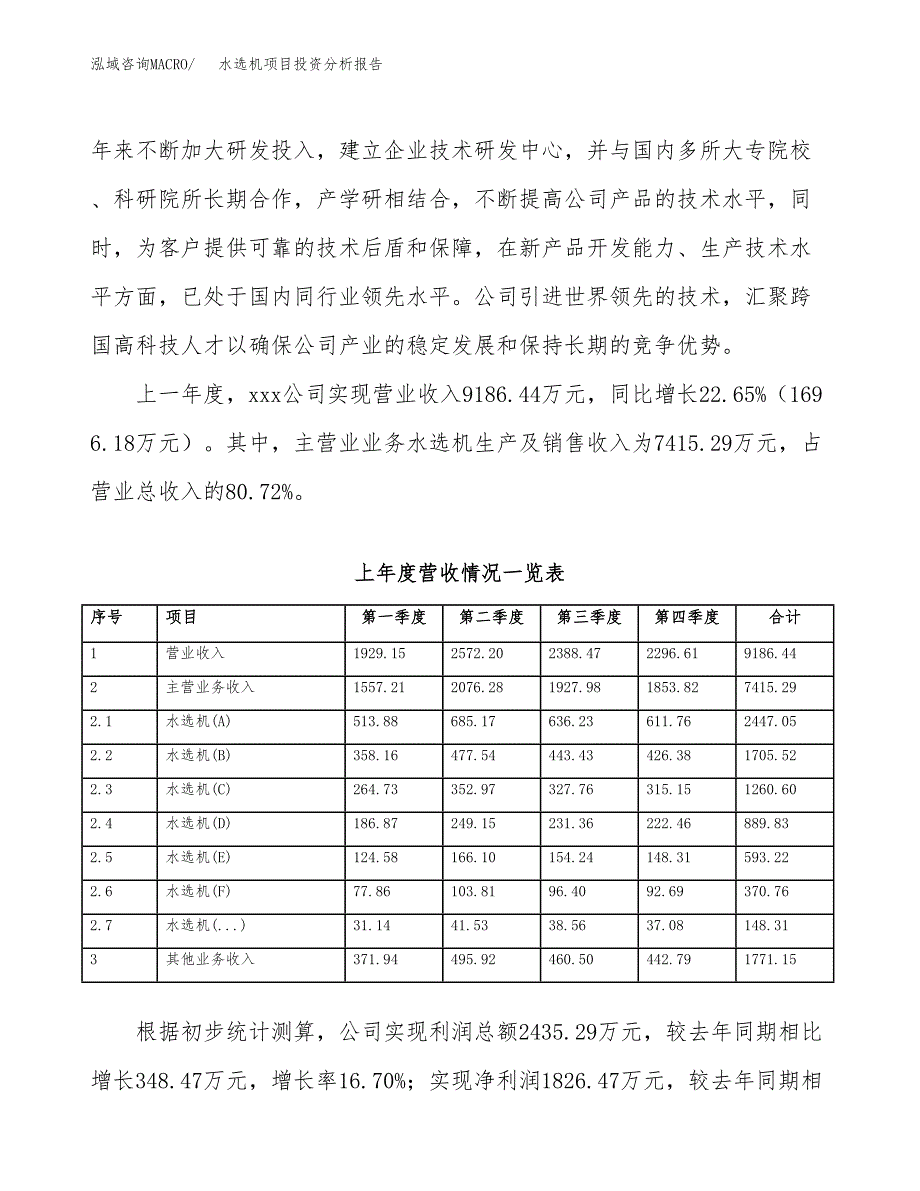 水选机项目投资分析报告（总投资6000万元）（25亩）_第3页