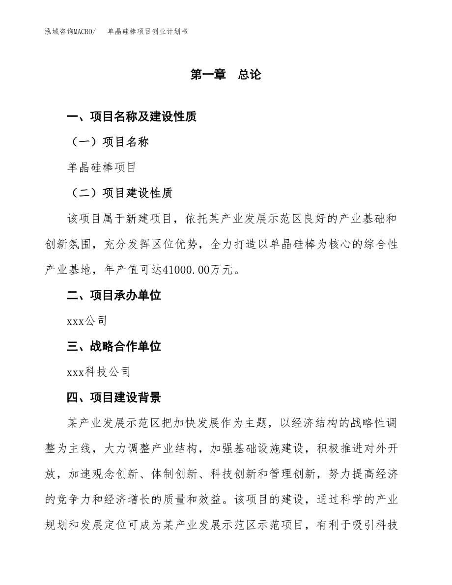 单晶硅棒项目创业计划书.docx_第5页