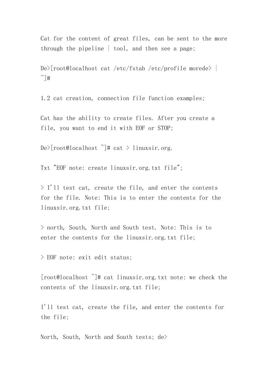 linux下cat命令详解（linux under cat command detailed）_第5页