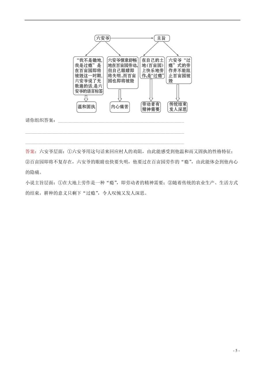 （全国通用版）2019版高考语文一轮复习 专题五 小说阅读 真题研磨_第5页