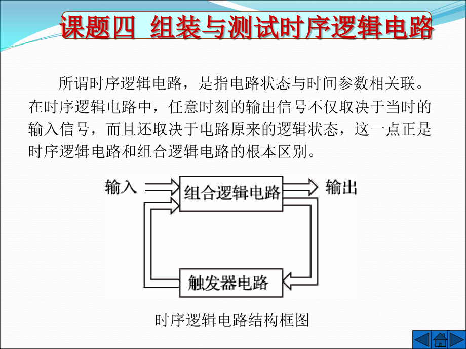 课题四组装与测试时序逻辑电路._第1页