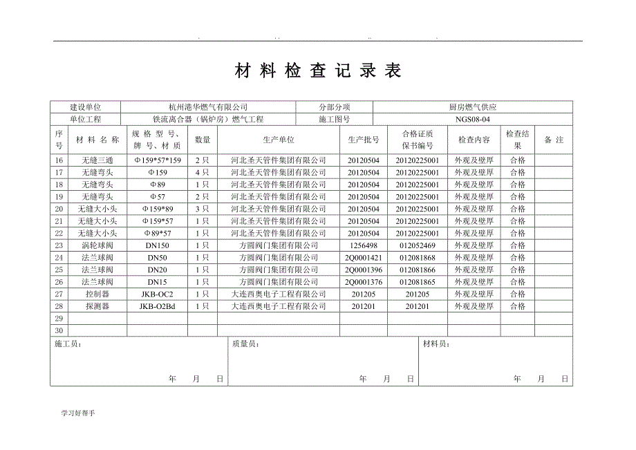 燃气工程竣工资料全_第4页